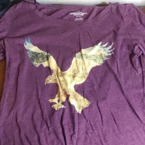 Long sleeved T shirt American eagle Red